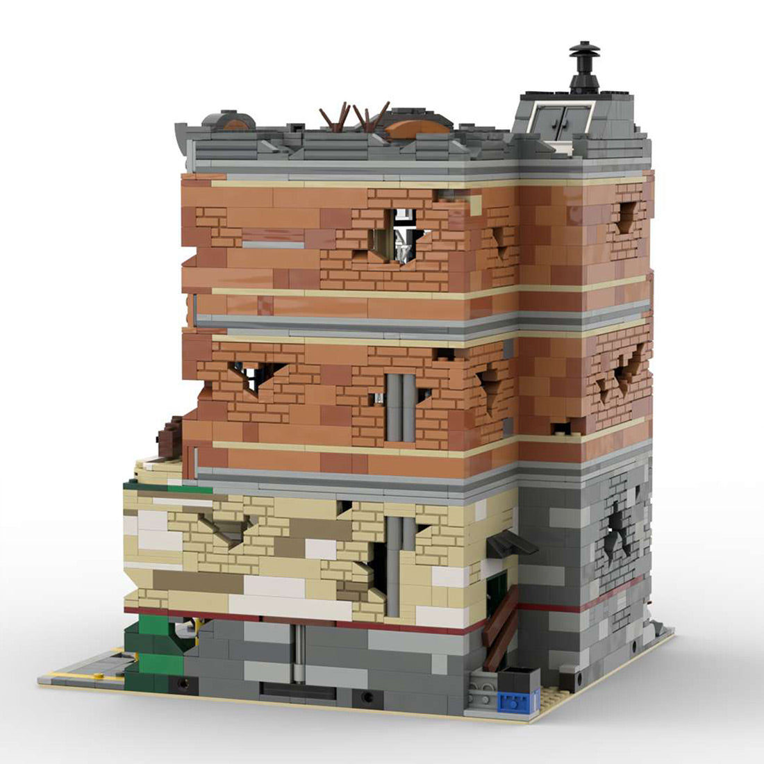 moc-66422 corner garage - apocalypse version building blocks set（3065pcs+）