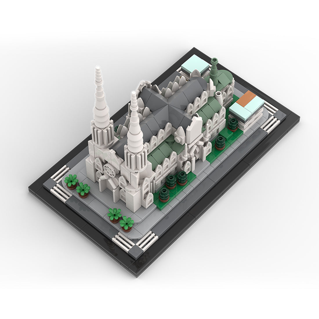 moc-212962 1/800 scale st. patrick’s cathedral building blocks set (580pcs)