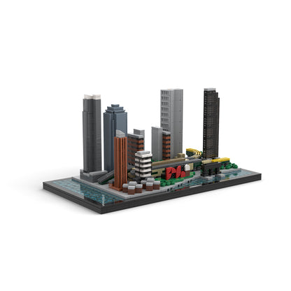 moc-166240 1/2000 scale modern american city skyline building blocks set (907pcs)