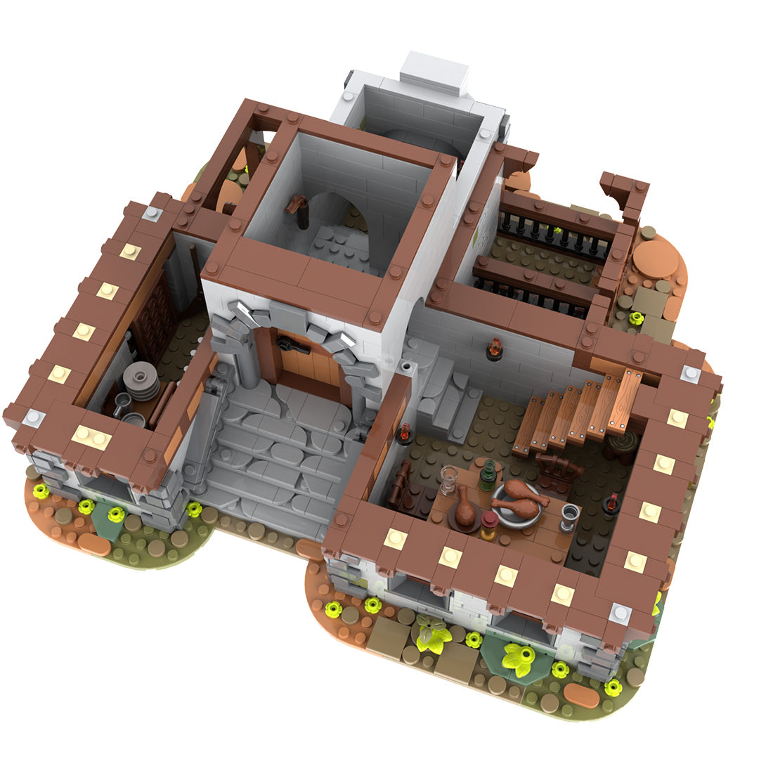 moc-235629 drunken dragon medieval tavern building blocks set(5173pcs)