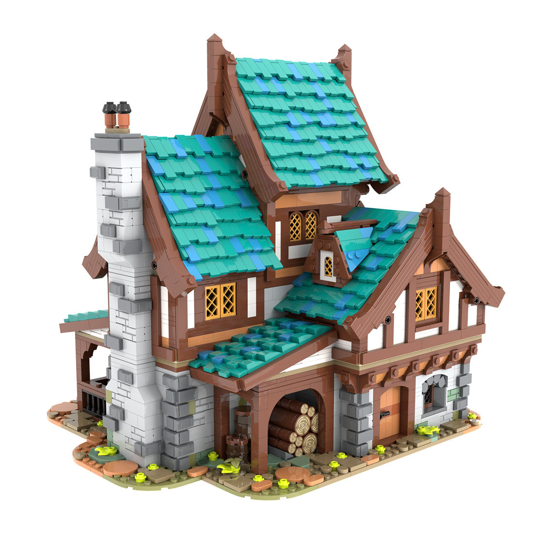 moc-235629 drunken dragon medieval tavern building blocks set(5173pcs)