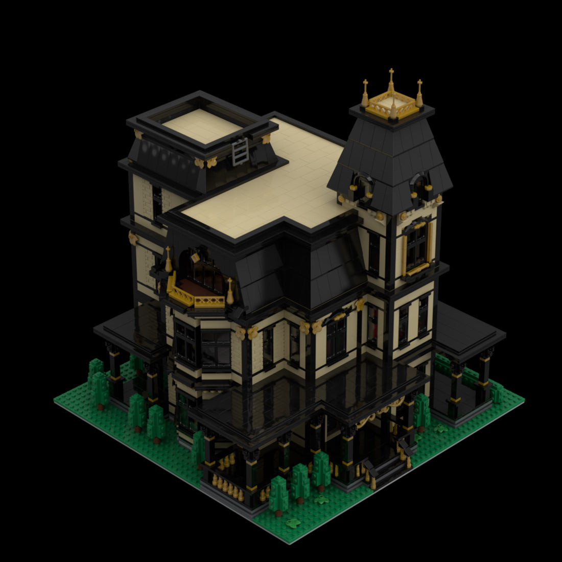 gothic victorian mansion european villa building blocks (5528pcs)