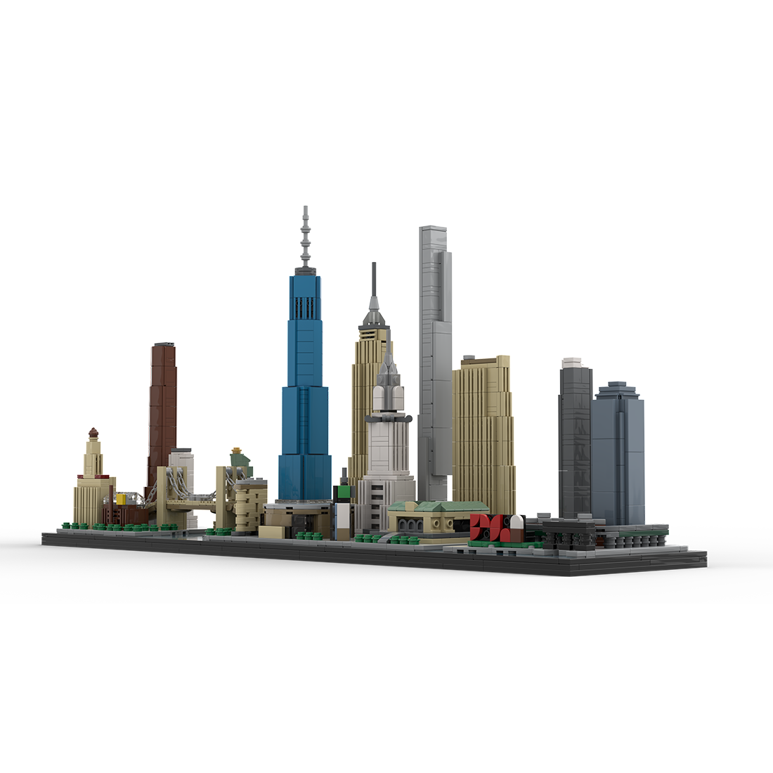 moc-171090 1/2000 scale new york City skyline building blocks set (1871pcs)