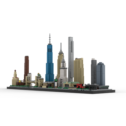 moc-171090 1/2000 scale new york City skyline building blocks set (1871pcs)