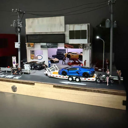 1/64 scale japanese style car modification garage diorama model kit