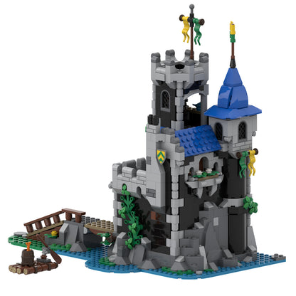 moc-148389 medieval lakeside county fortress building block set (933pcs)