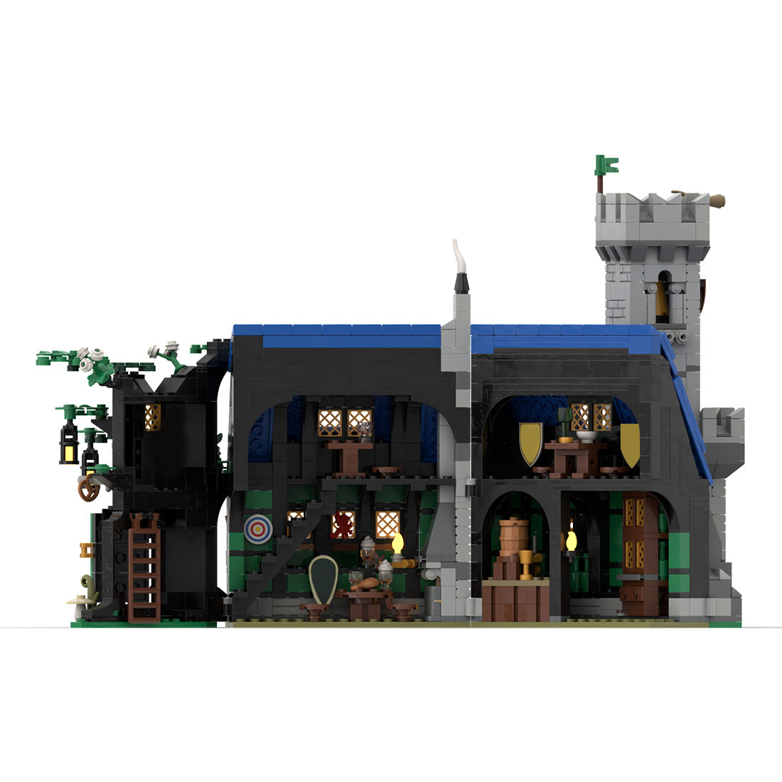 moc-255468 the sword & pretzel inn building blocks set (1285pcs)