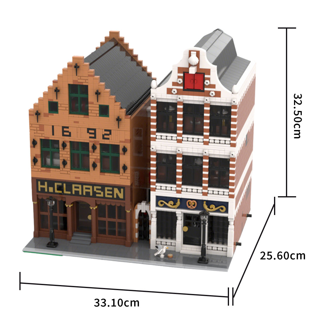 moc-197879 colonial goods store & old bakery building block set(7296pcs)