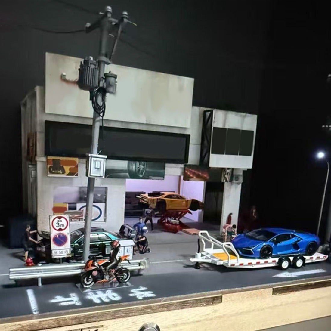 1/64 scale japanese style car modification garage diorama model kit