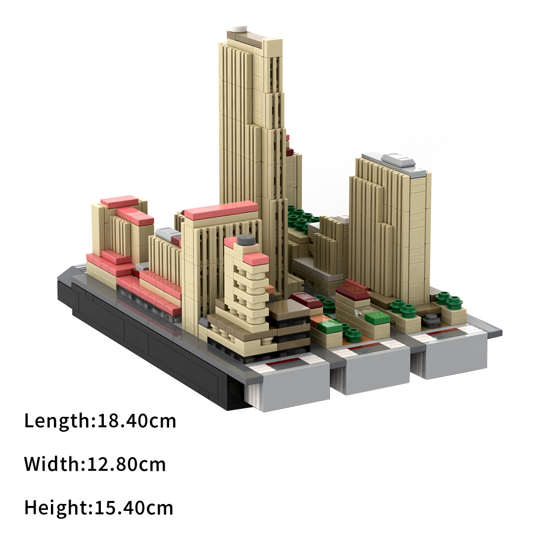 moc-138111 1/2000 scale rockefeller center building blocks set (838pcs)