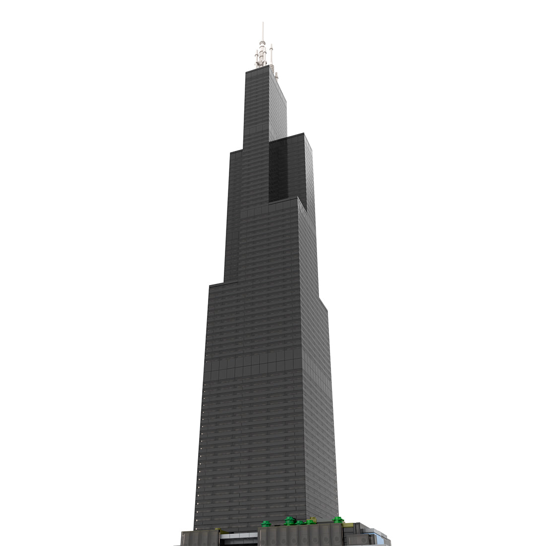 moc-127024 1/800 scale iconic chicago landmark street scene building blocks set (2845pcs)