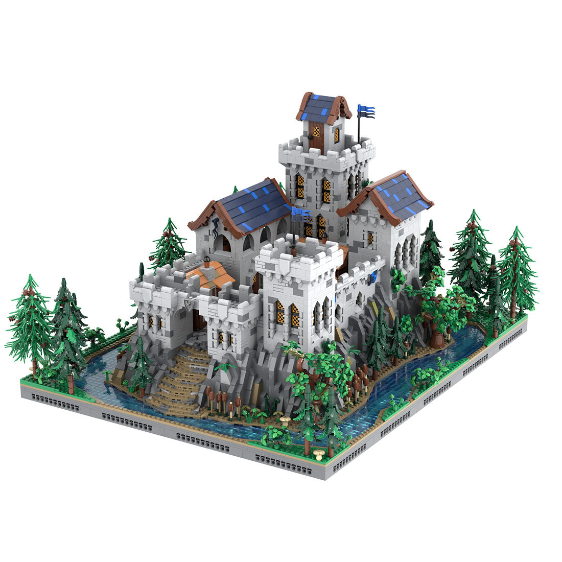 moc-228153 medieval outpost tower building block set(1606pcs)