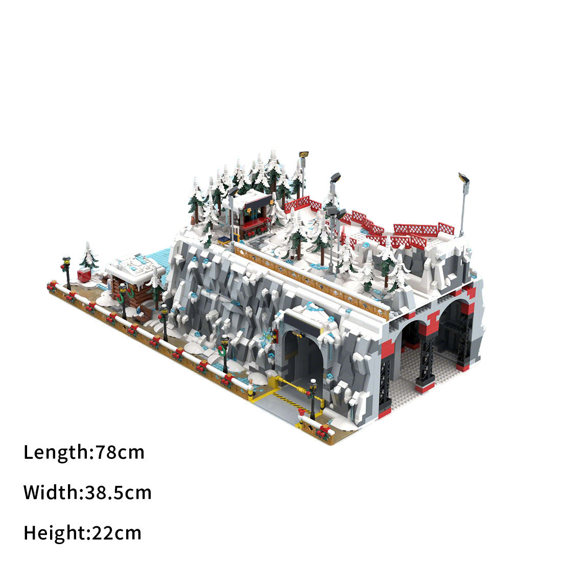 christmas winter bay architectural building blocks set with led lights moc-217169