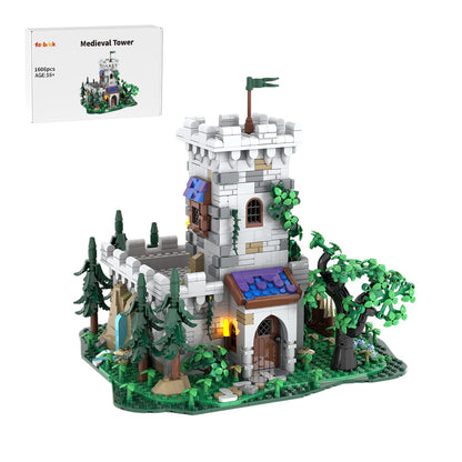 moc-228153 medieval outpost tower building block set(1606pcs)