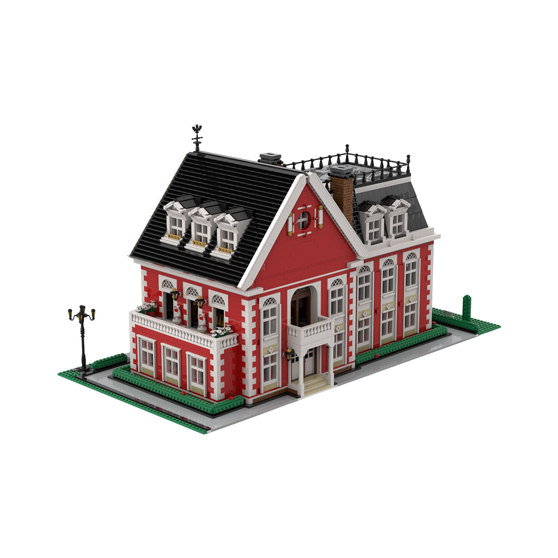 georgian brick palace architectural street scene building blocks set
