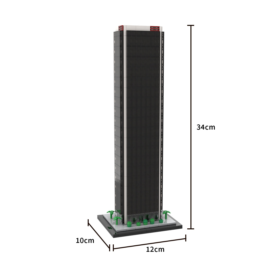 moc-231911 1/800 scale aon center los angeles building blocks set (730pcs)