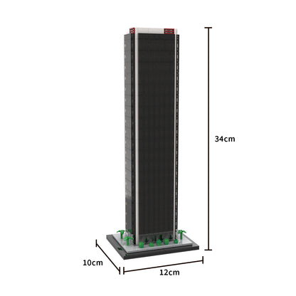 moc-231911 1/800 scale aon center los angeles building blocks set (730pcs)