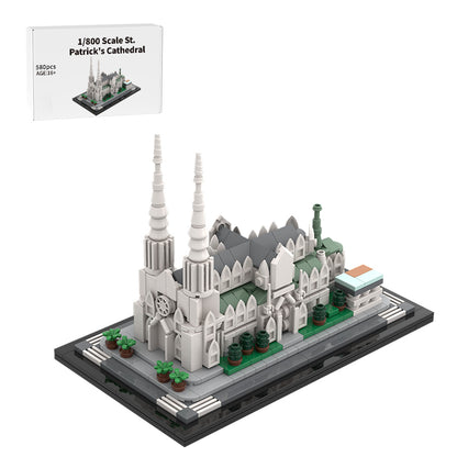 moc-212962 1/800 scale st. patrick’s cathedral building blocks set (580pcs)
