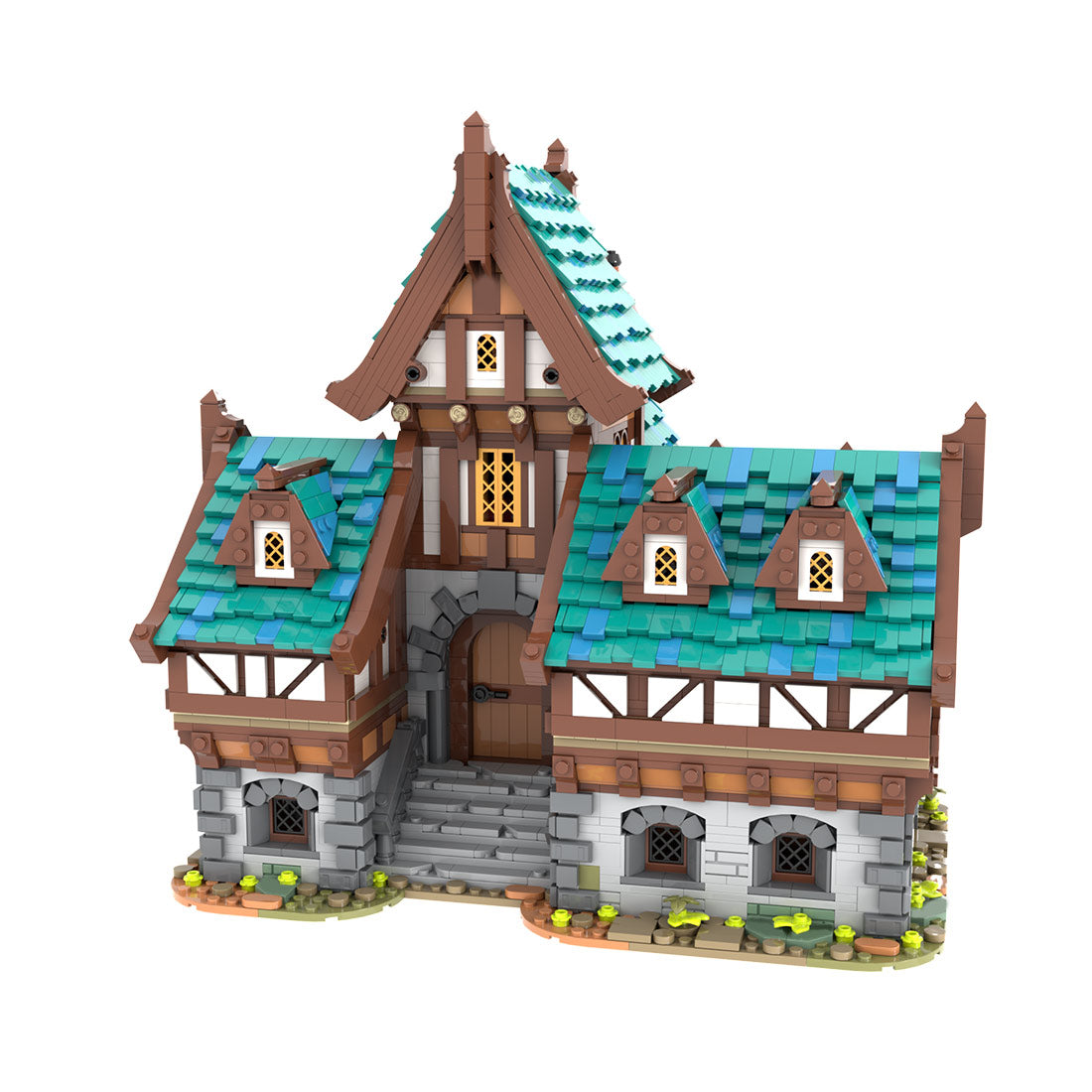 moc-235629 drunken dragon medieval tavern building blocks set(5173pcs)