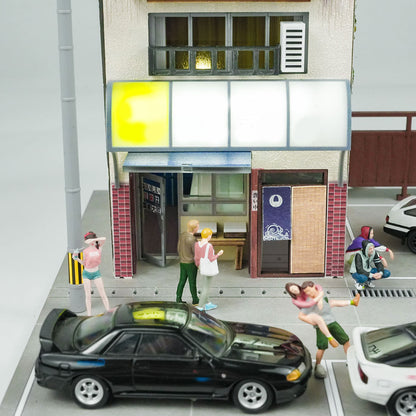1/64 Scale Tofu Shop Diorama Building Scene Model with Parking Area