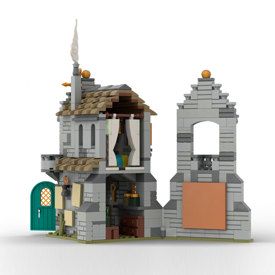 moc-209693 the black raven's noble house building blocks set (654pcs)