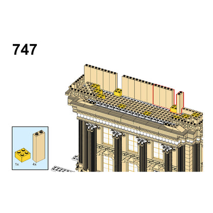 detailed french palace brick construction model