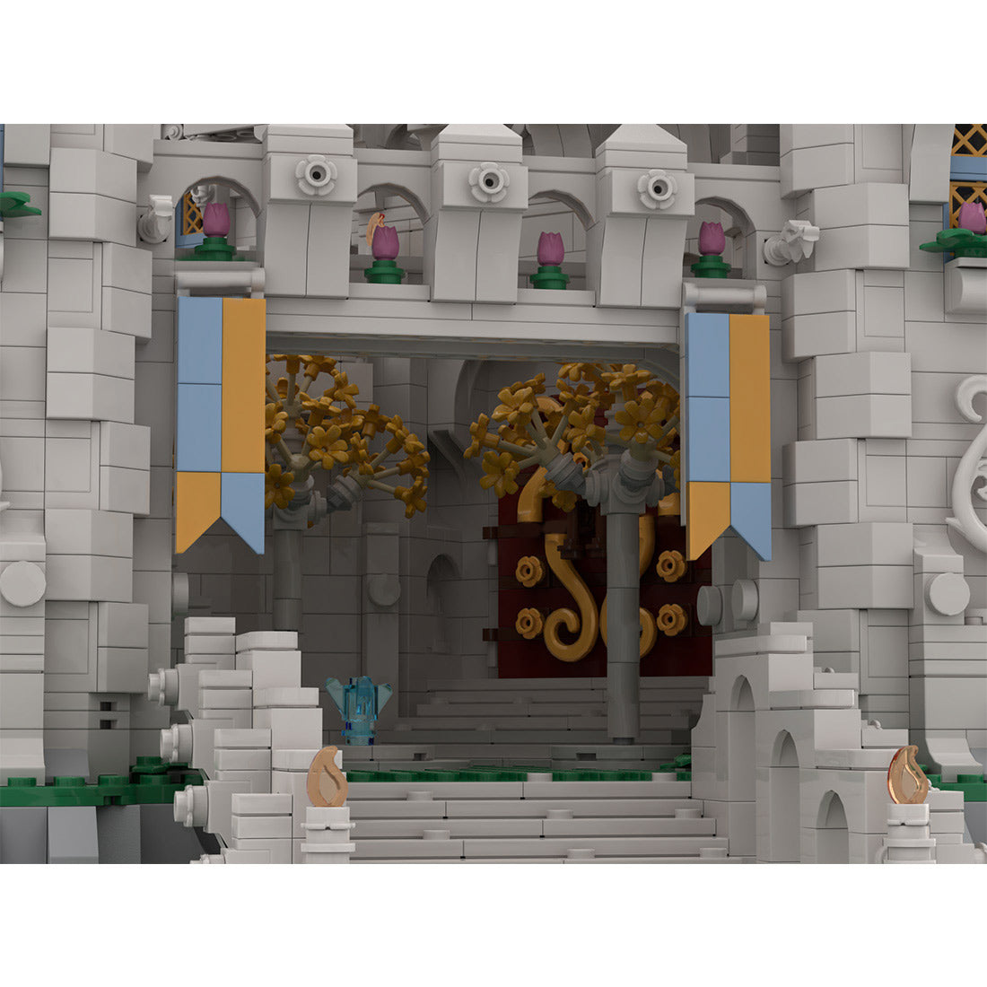medieval ivory fantasy castle building blocks set(8027pcs)