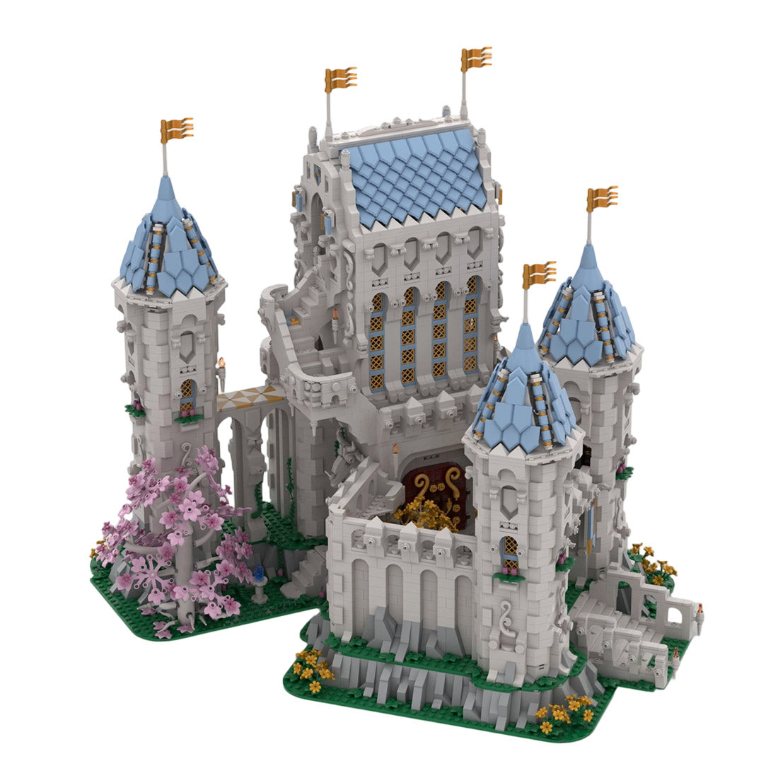 medieval ivory fantasy castle building blocks set(8027pcs)