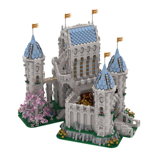medieval ivory fantasy castle building blocks set(8027pcs)