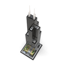 moc-127024 1/800 scale iconic chicago landmark street scene building blocks set (2845pcs)