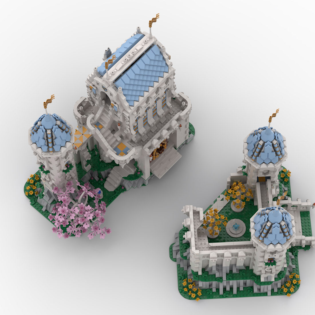 medieval ivory fantasy castle building blocks set(8027pcs)