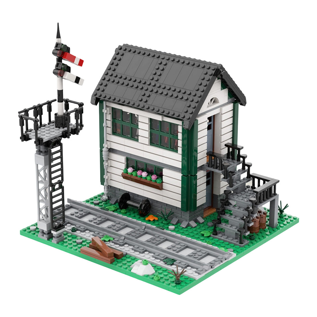moc-240636  signal box house building blocks set(1327pcs)