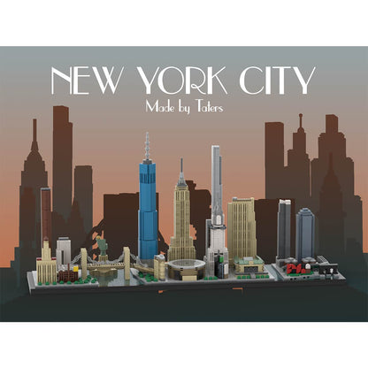 moc-171090 1/2000 scale new york City skyline building blocks set (1871pcs)
