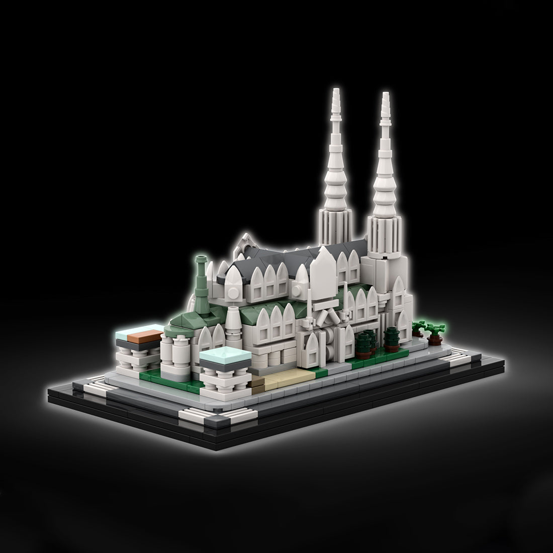 moc-212962 1/800 scale st. patrick’s cathedral building blocks set (580pcs)