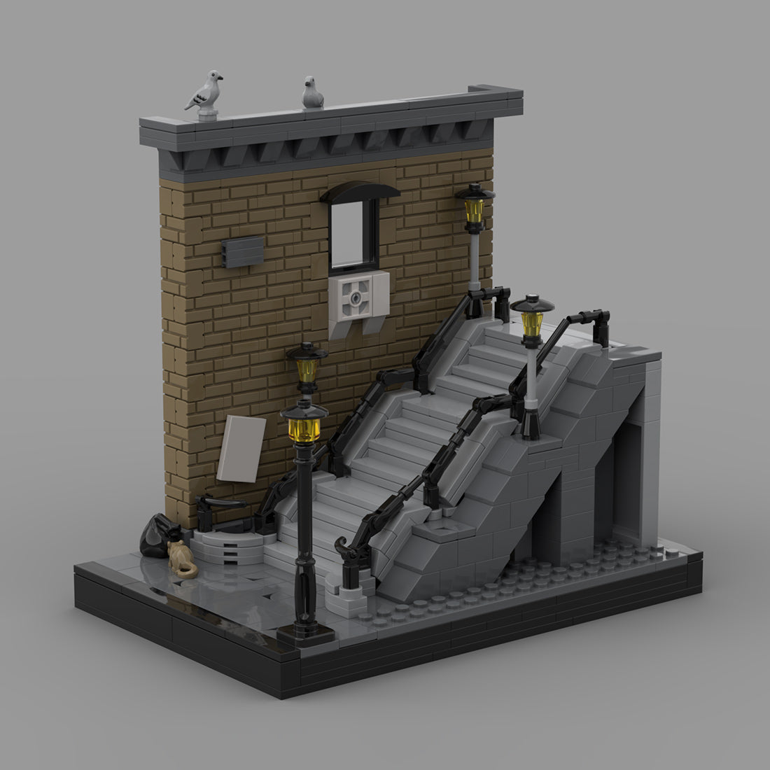 MOC-231535 Joker Stairs Book Nook MOC Building Blocks Set