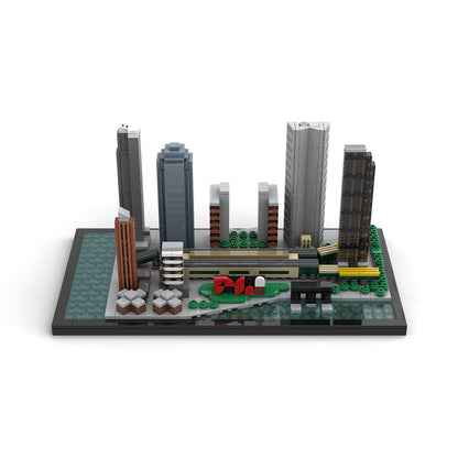 moc-166240 1/2000 scale modern american city skyline building blocks set (907pcs)