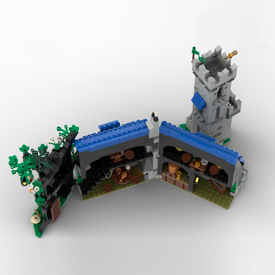 moc-255468 the sword & pretzel inn building blocks set (1285pcs)