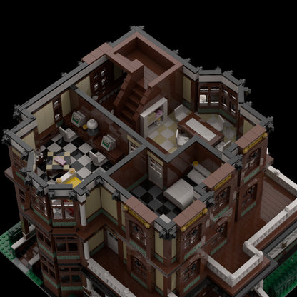 Queen Anne Haus Große bolivianische Architektur-Straßenszene Bausteine von Soar Brick