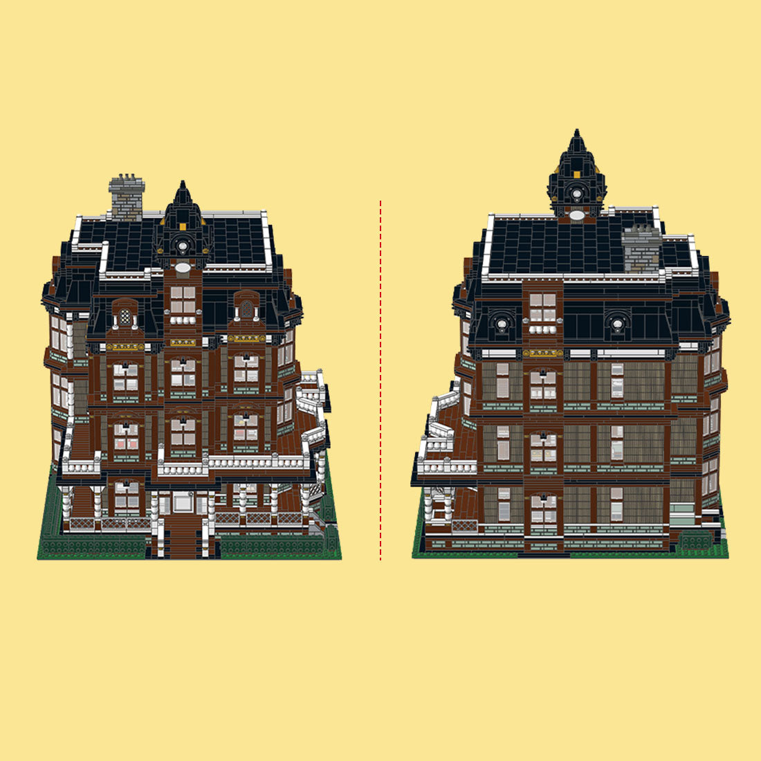 Queen Anne Haus Große bolivianische Architektur-Straßenszene Bausteine von Soar Brick