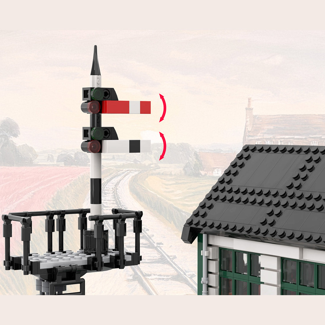moc-240636  signal box house building blocks set(1327pcs)