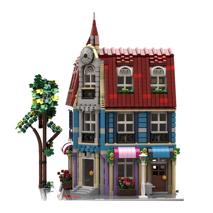 european corner flower shop modular building blocks 3912pcs
