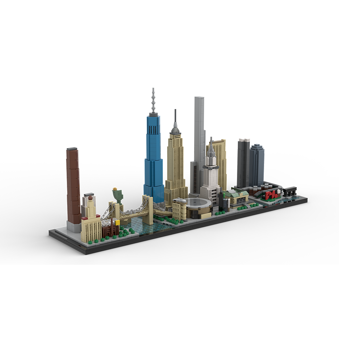 moc-171090 1/2000 scale new york City skyline building blocks set (1871pcs)