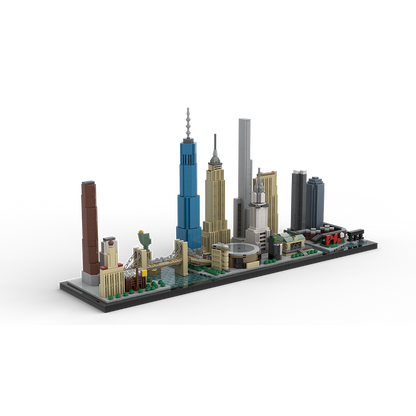 moc-171090 1/2000 scale new york City skyline building blocks set (1871pcs)