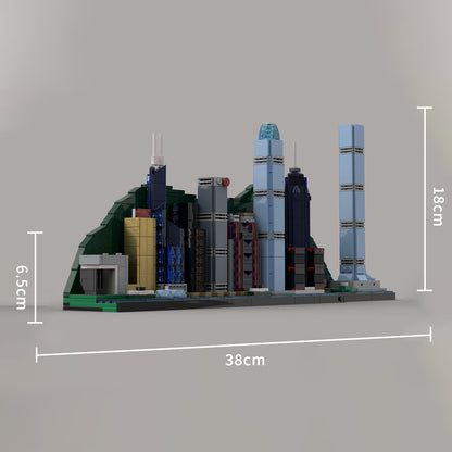street scene moc hongkong city skyline building blocks set(1101pcs)