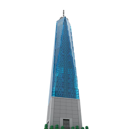 moc-159549 1/800 scale landmark architecture 1 world trade center street scene building blocks set (3153pcs)