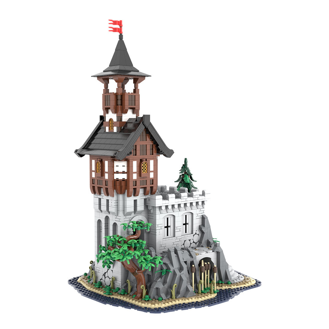 moc-227229 medieval rock tower building blocks set(2962pcs)