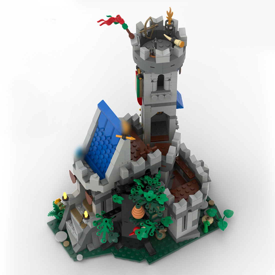 moc-209693 the hidden grove stronghold building blocks set (1078pcs)