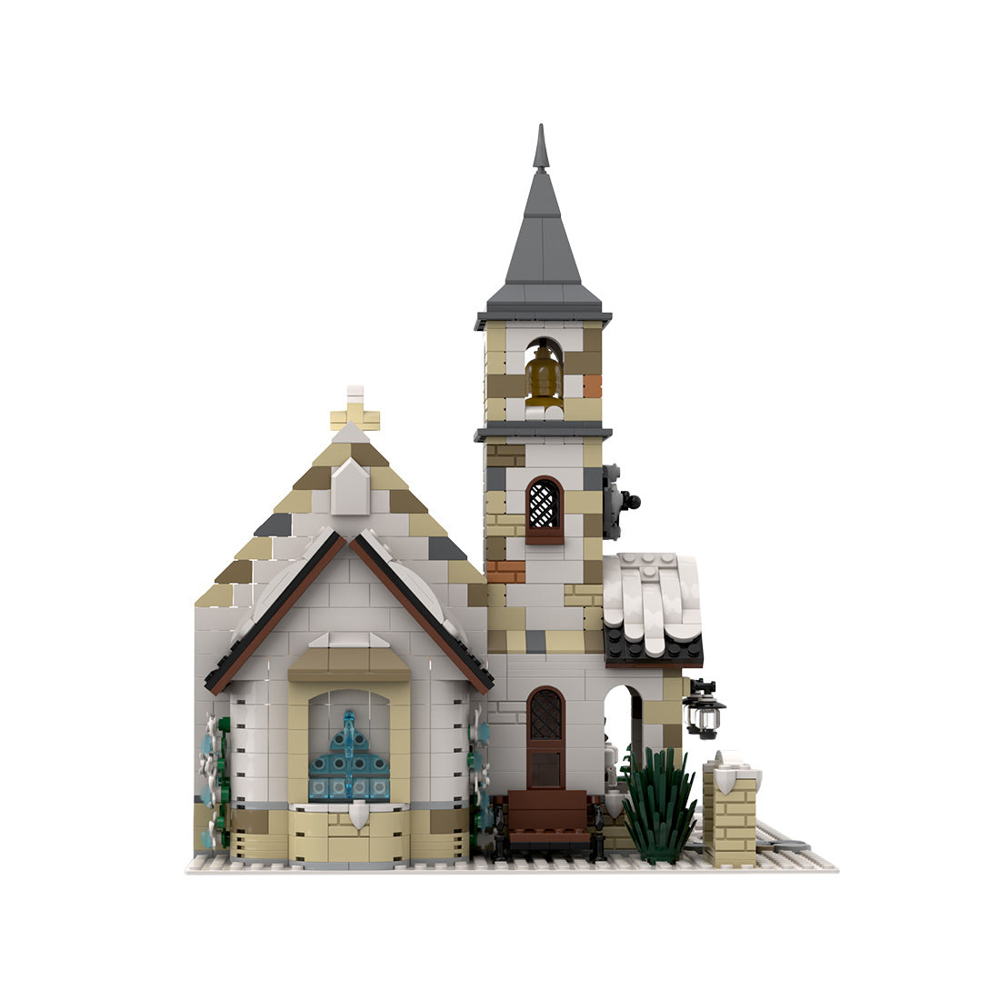 moc-147549 winter country church modular model building blocks toys set (1769pcs)