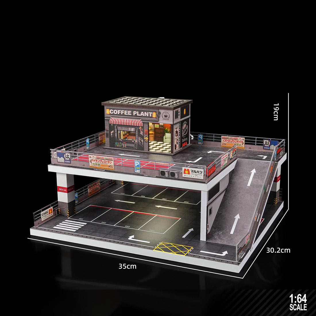 1/64 scale parking garage car wash diorama building scene model