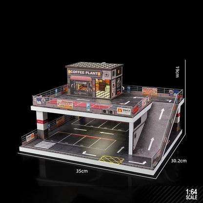 1/64 scale parking garage car wash diorama building scene model